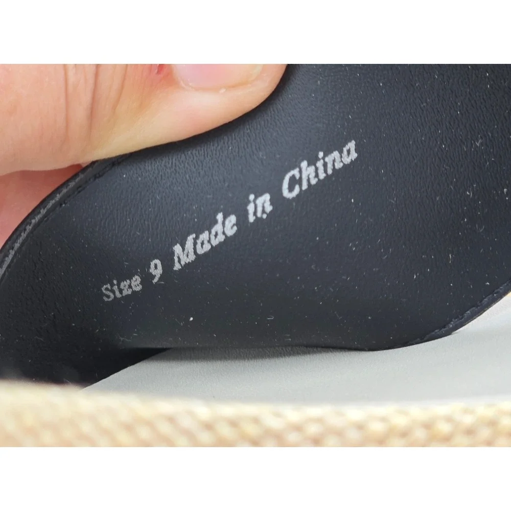 Dolce Vita Talisa Wedge Sandals Womens 9 Black Leather Espadrille - NEW